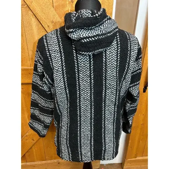 Earth Ragz Baja Hoodie Black and White GUC Medium Adult - Picture 3 of 5